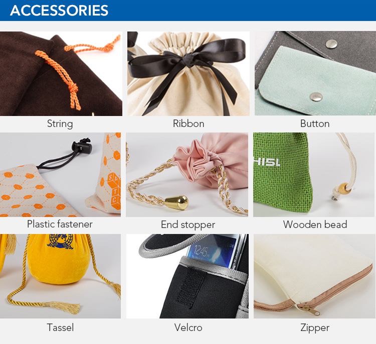Accessories can be choose about velvet gift bags wholesale