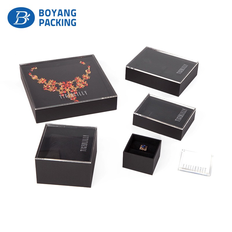 New material jewelry displays and boxes, custom black jewelry box