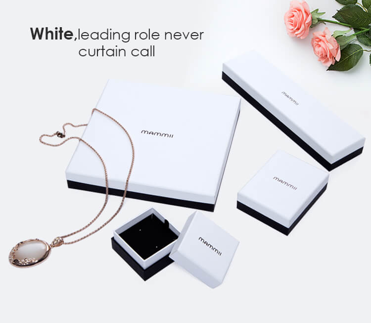 white paper customized paper jewelry boxes