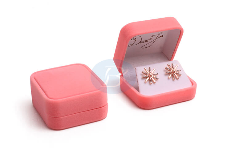 customized pink earring jewelry box factory