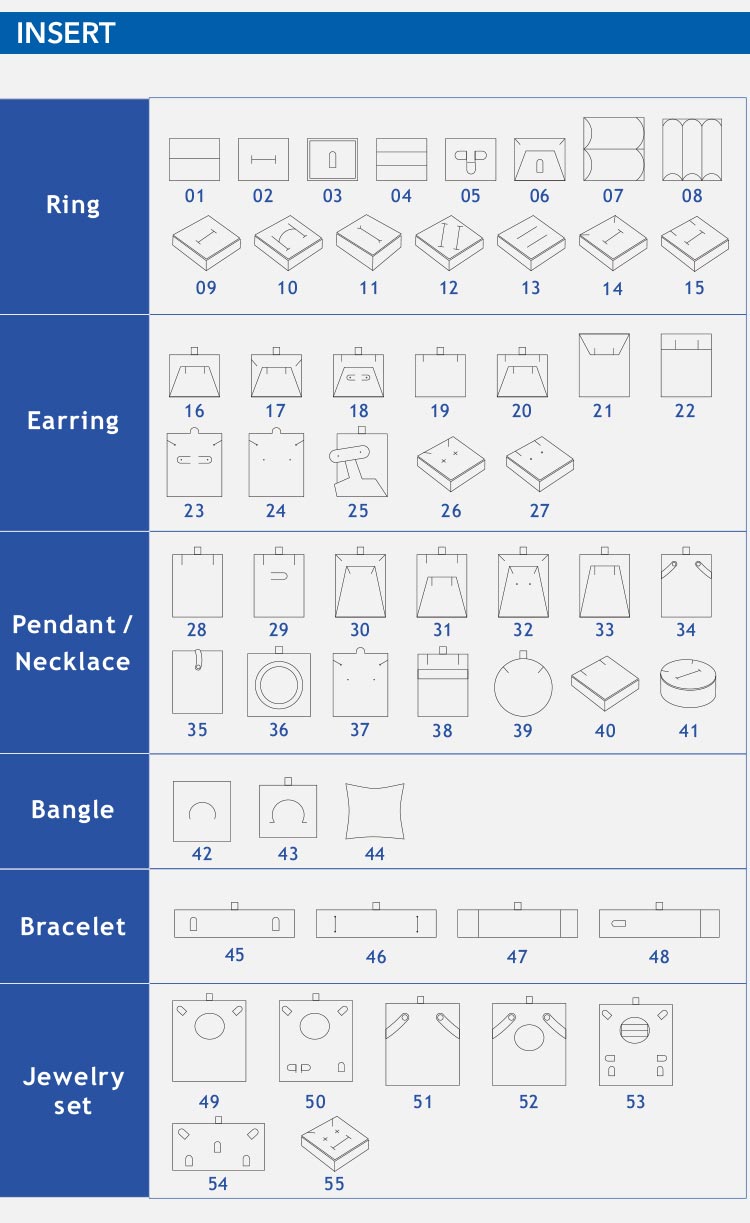 Hot jewelry box wholesale interior insert style