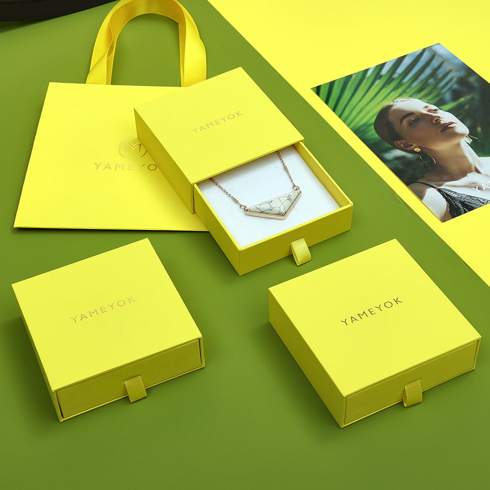 Eco Friendly custom LOGO sliding drawer earring packaging boxes