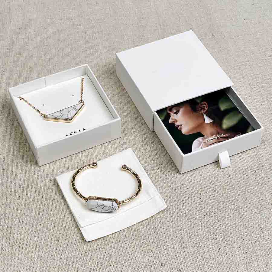 High Quality Cardboard Jewelry Gift Box Ring Necklace Bracelets Earrings  Gift Packaging Boxes With Sponge Inside Rectangle