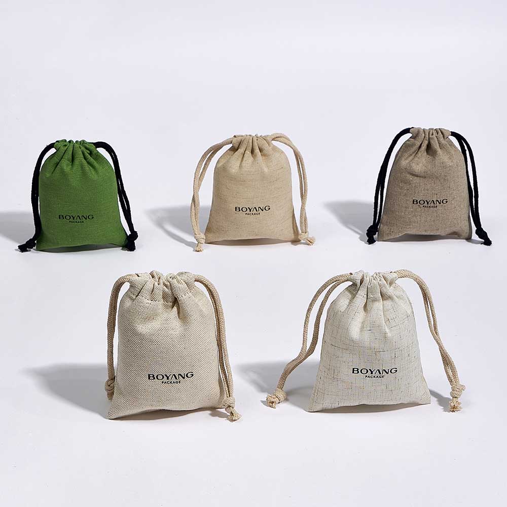 Wholesale Burlap Packing Button Pouches Bags 