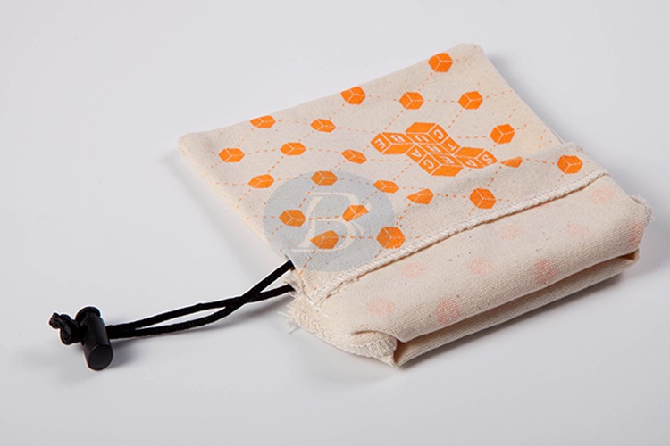 custom cotton drawstring gift pouch