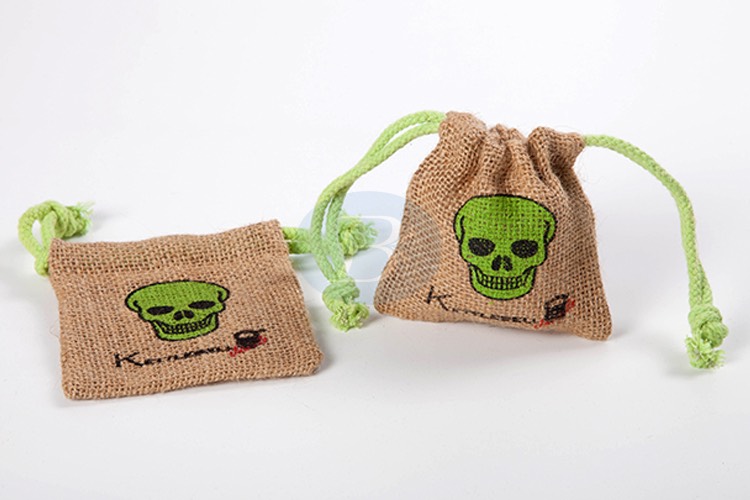 customized jute drawstring bag