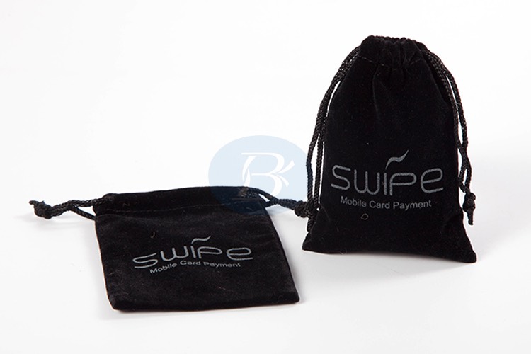 custom black velvet jewelry pouch