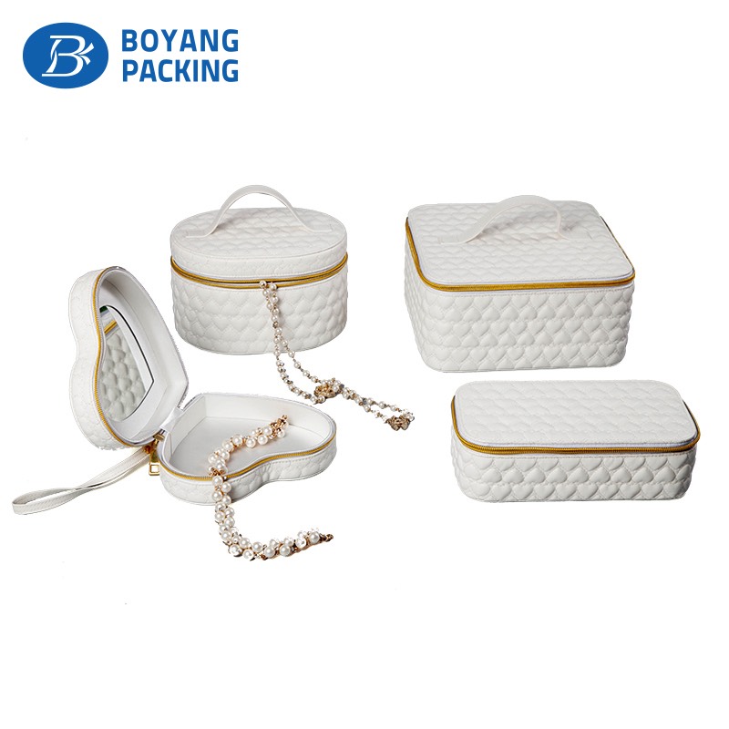 Luxury white leather jewelry box