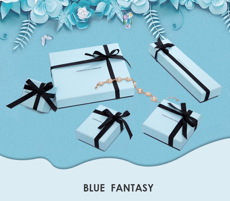 Exquisite wathet blue jewelry boxes
