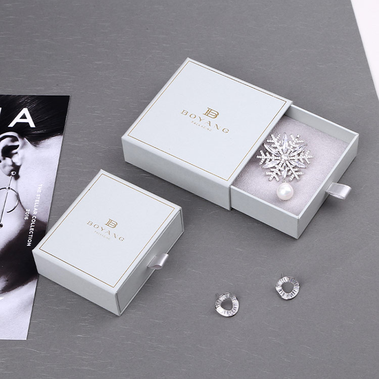 Hot Selling accept custom gray sliding drawer earring boxes