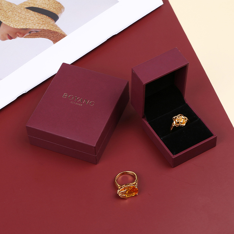 Fantastic supplier red custom luxury engagement ring box for sale
