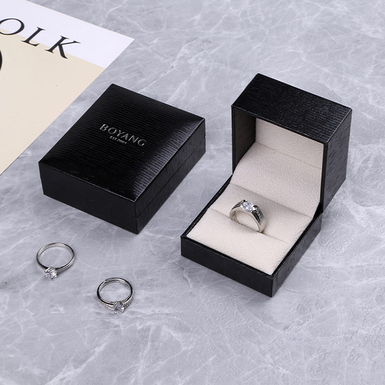 High quality hot sale custom black engagement ring box