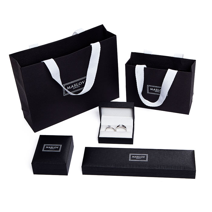 High quality black plastic custom jewelry set box