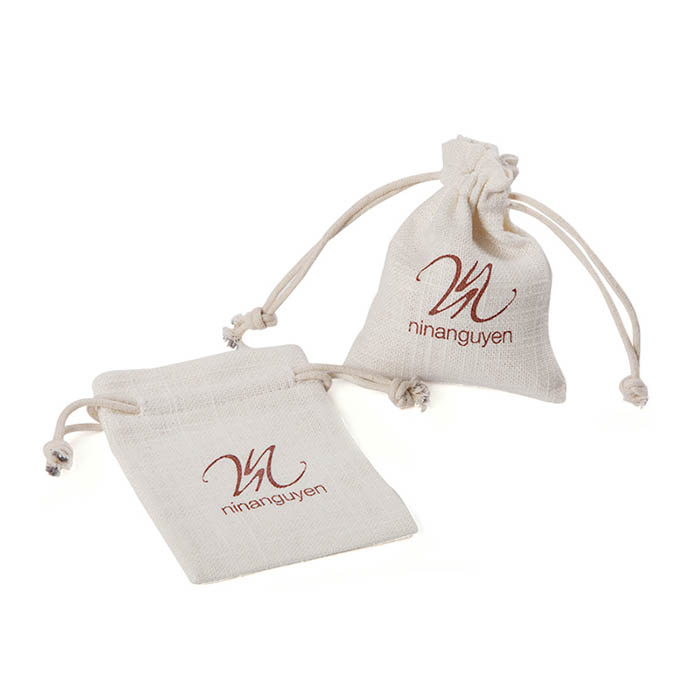 High quality luxury linen custom drawstring jewelry pouch - Jewelry bags