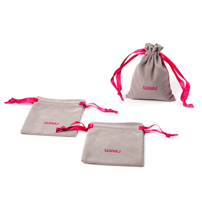 Logo custom velvet drawstring pouch