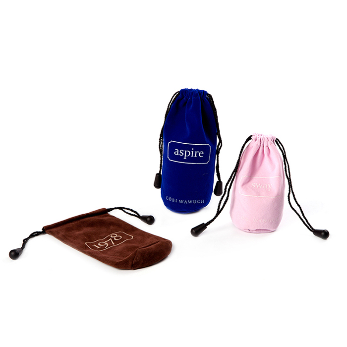 High quality customized velvet drawstring cosmetic bag