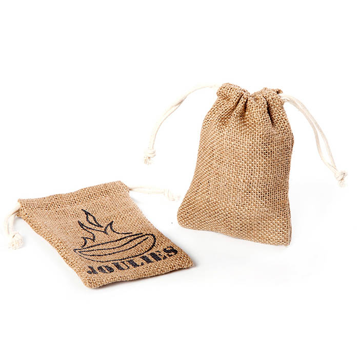 custom jute drawstring bag