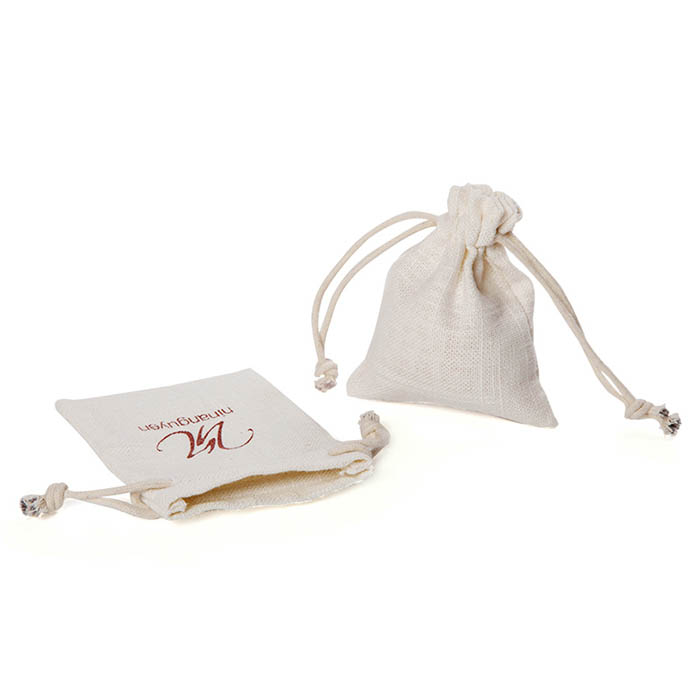 custom linen drawstring pouch