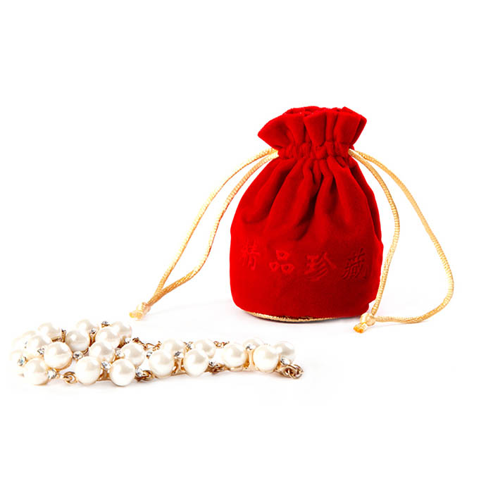 Wholesale promotional velvet drawstring bag