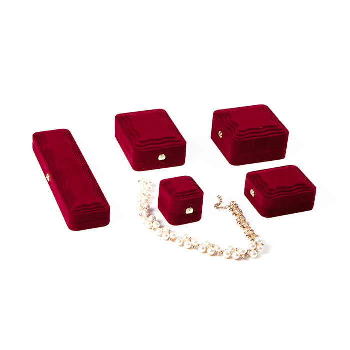 Customized red flocking jewelry box manufacturer