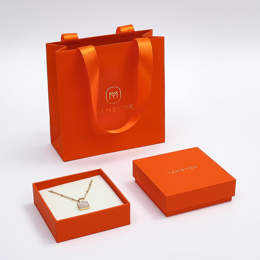 Exquisite Custom Your Own Logo best necklace packaging box with jewelry paper bag