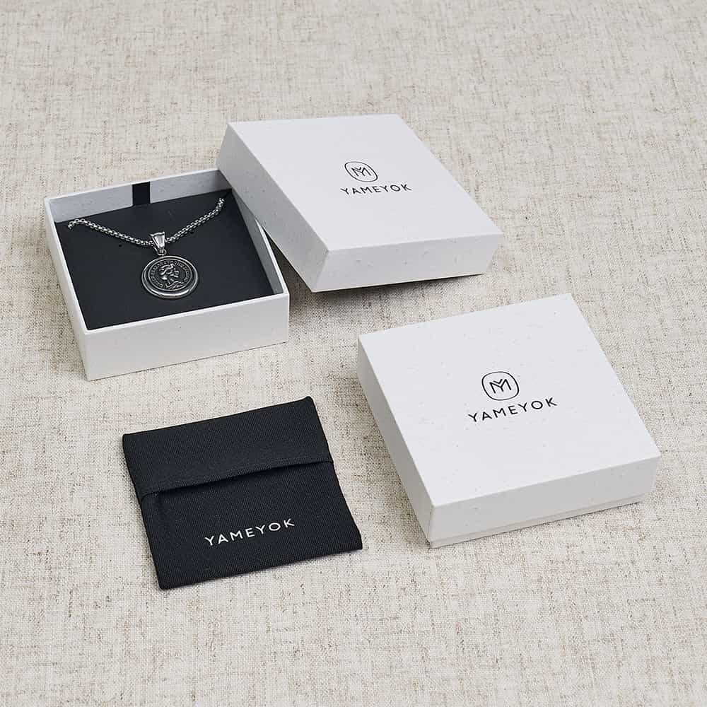 High quality exquisite custom logo jewelry set packaging box with jewelry bag