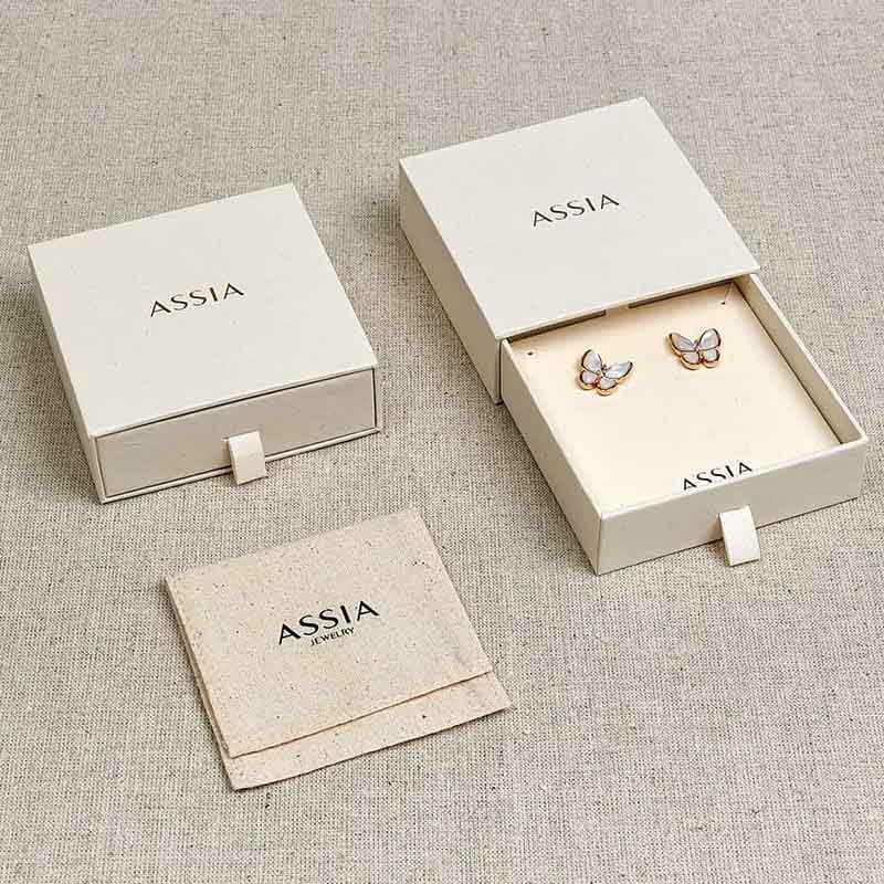 Eco Friendly custom LOGO sliding drawer earring packaging boxes