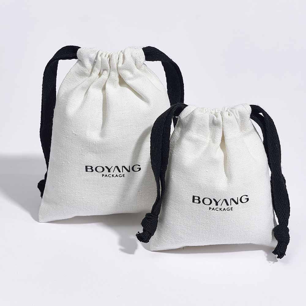 50 Pieces Custom Jewelry Packaging Pouch 8 Ounce Cotton Canvas Bags With  Logo Jewerly Gift Bag Pouches Earring Bags Necklace Bags White 