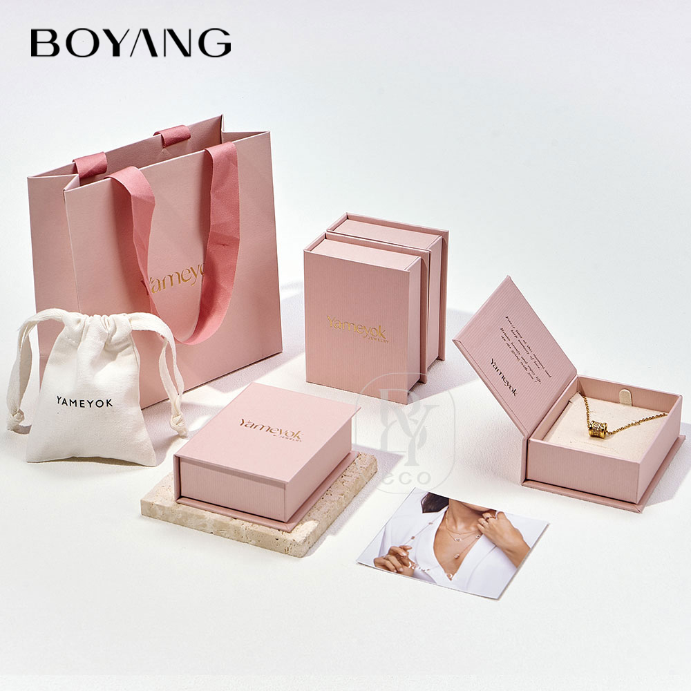 Boyang Custom Recyclable Paper Gift Packaging Small Jewelry Box