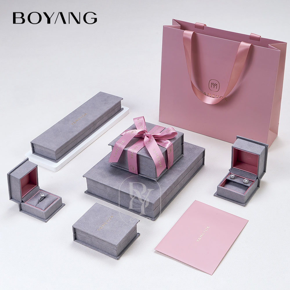Boyang Custom Luxury Gift Packaging Velvet Jewelry Box for Women
