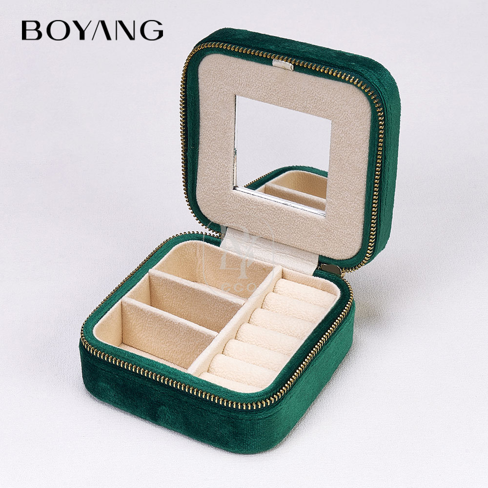 thumbnail image 2 of Sofa-Shape Jewelry Box - 1/6 Scale Velvet Dustproof Organizer With Mirror 2 of 12