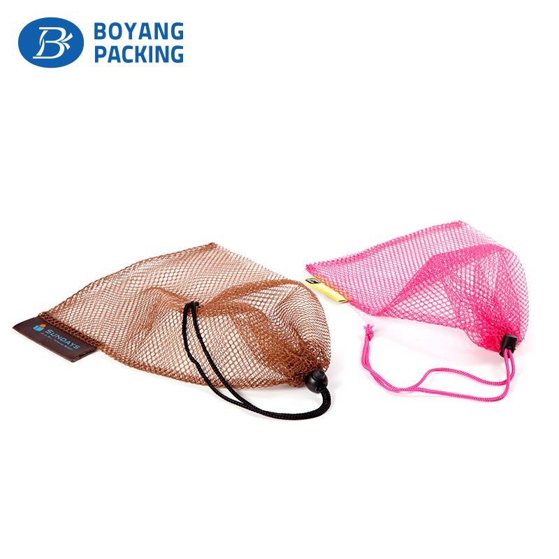 China packaging manufacturer mesh bags with fastener
