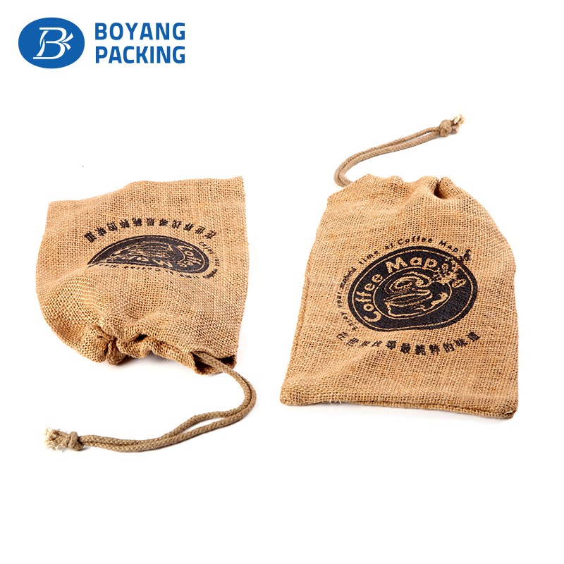 Customized jute drawstring bags for sale
