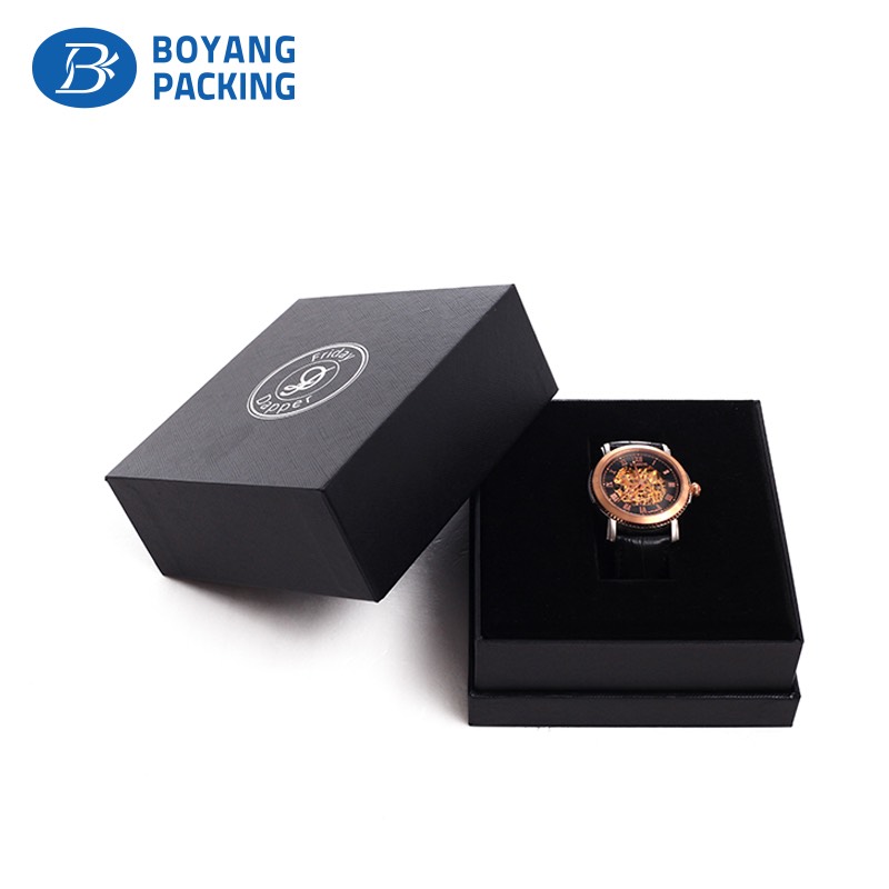 custom black paper watch box wholesale