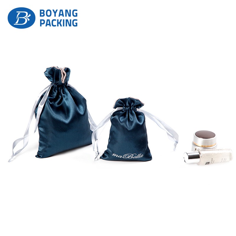 Custom high quality satin jewelry pouch