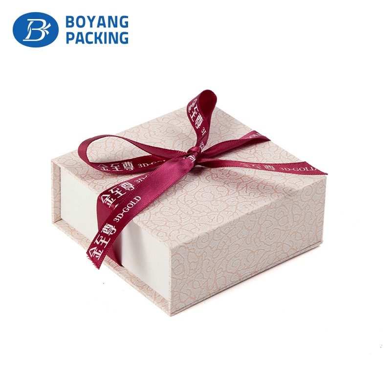 Ribbon decorated paper jewelry packaging manufacturers