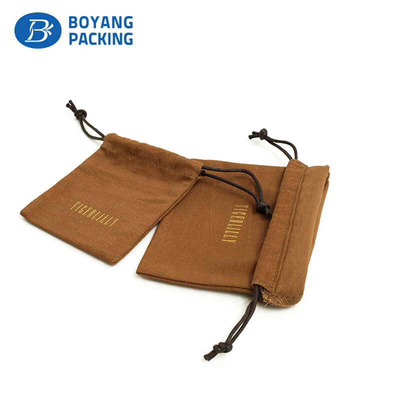 Custom printed cotton bags, cotton jewelry pouch factory