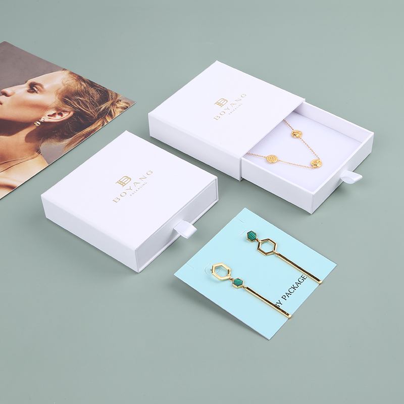  Custom logo Printed Paper Earring Bracelet Jewelry Box Jewelry Packaging Necklace Bracelet Box