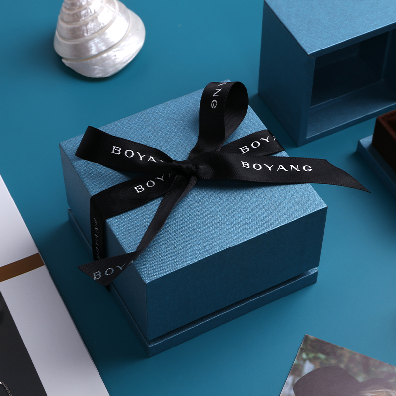Custom Small logo Luxury Printed Display High End Ring Box Jewelry Storage Packaging Box