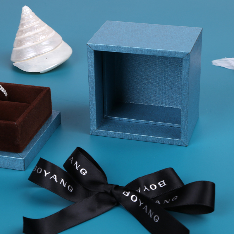 Custom Small logo Luxury Printed Display High End Ring Box Jewelry Storage Packaging Box