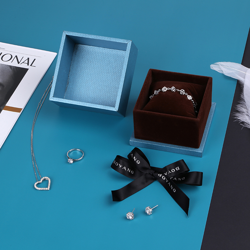 Custom Small logo Luxury Printed Display High End Ring Box Jewelry Storage Packaging Box
