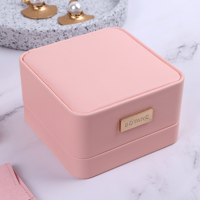 Factory Customized Logo High Quality Recycle Case Luxury Plastic Clamshell Girls Display Jewelry Ring Box