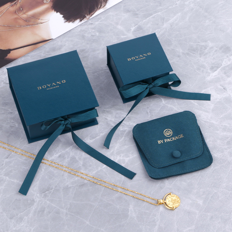 Factory High Quality Custom logo Printed Paper Wedding Necklace Jewelry Box Gift Packaging Ring Box