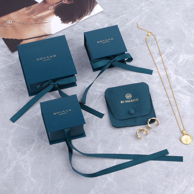 Factory High Quality Custom logo Printed Paper Wedding Necklace Jewelry Box Gift Packaging Ring Box
