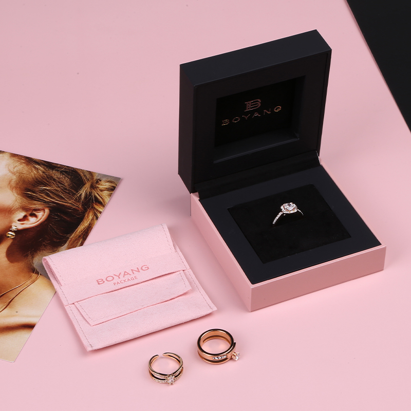 Factory Customized Logo Hot Sell Recycle Ring Earring Case Luxury Plastic Clamshell Jewelry Box Set