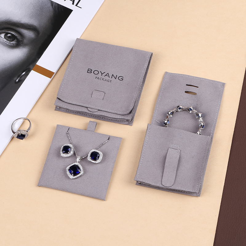Custom High Quality Women Flap Jewellery Packaging Jewelry Pouch Bag
