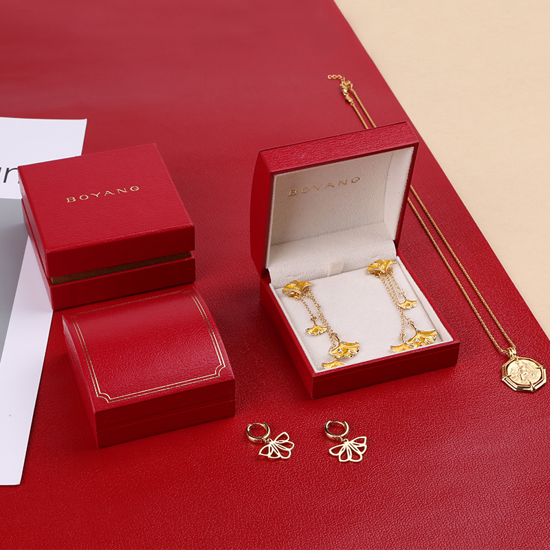 Wholesale Factory Custom Logo Hot Sell Ring Earring Case Luxury Plastic Clamshell Girls Jewelry Box Sets