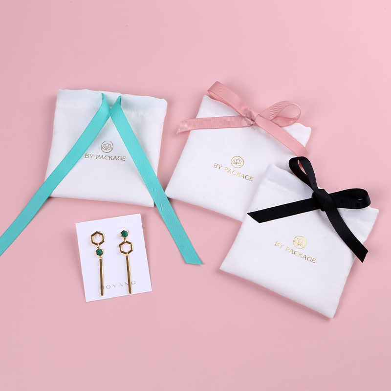 Wholesale Custom Hot Sell Small Jewellery Packaging Logo Jewelry Pouch Bag