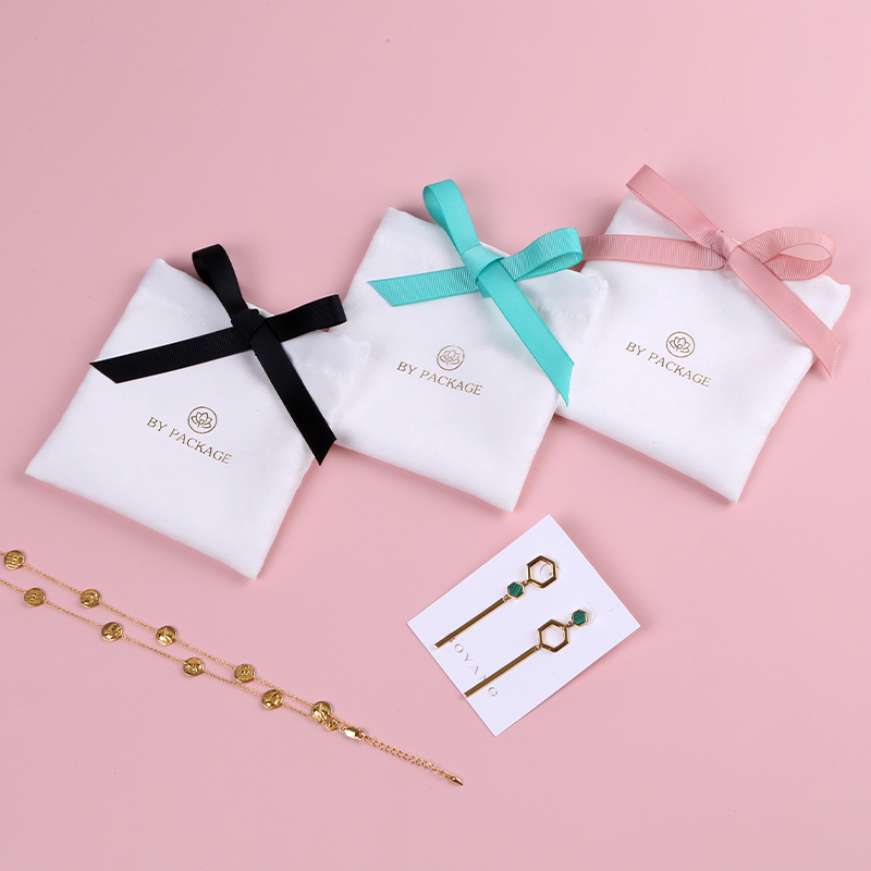 Wholesale Custom Hot Sell Small Jewellery Packaging Logo Jewelry Pouch Bag