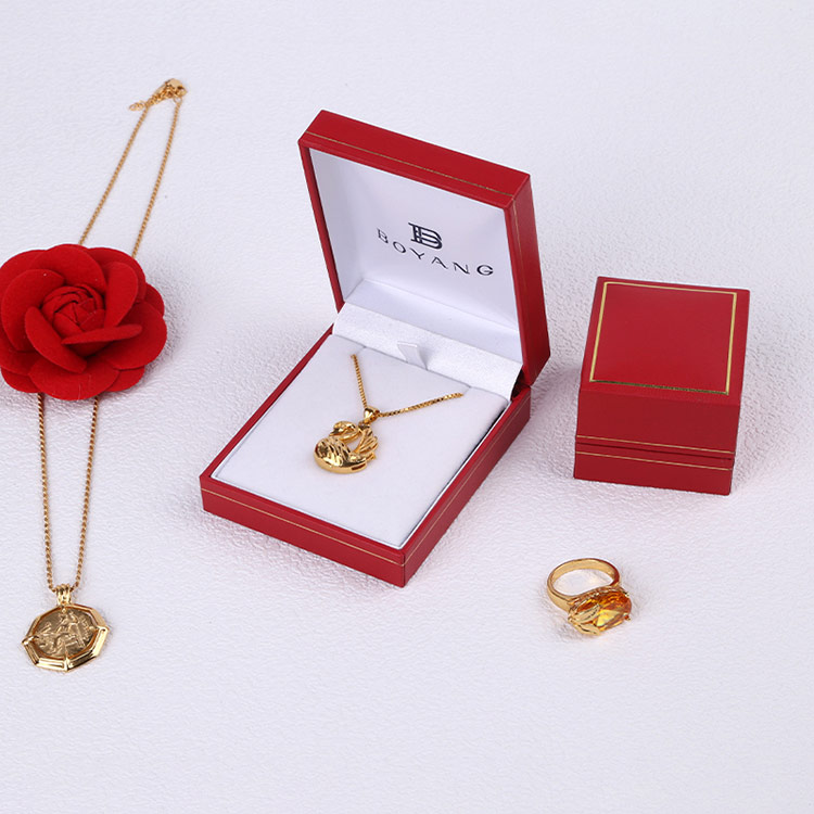 Custom wholesale packaging red luxury necklace gift box with logo